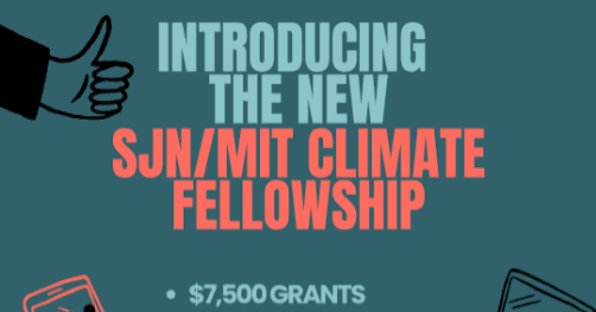Apply for the SJN/MIT Climate Journalism Fellowship 2027