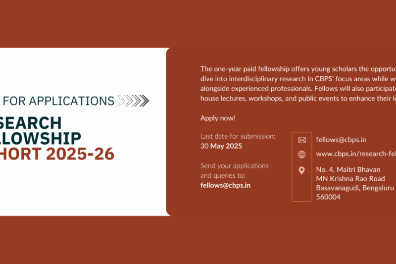 CBPS Research Fellowship 2026–27: Applications Now Open