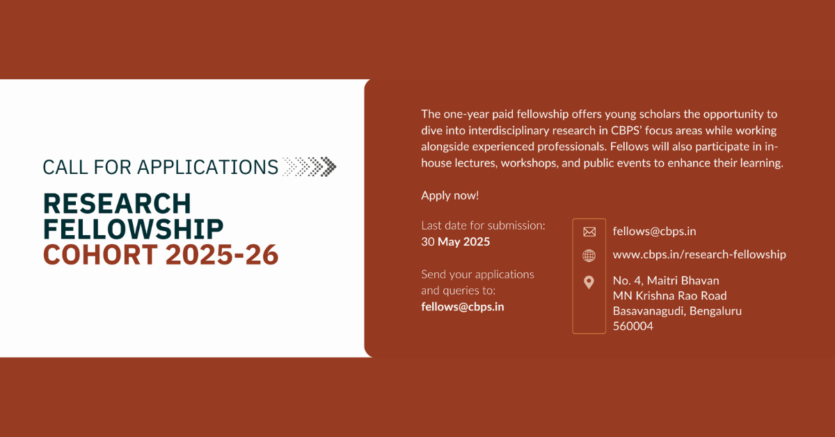 CBPS Research Fellowship 2026–27: Applications Now Open