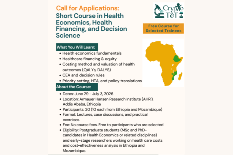 Short Course in Health Economics, Financing, and Decision Science (2026) – Fully Funded Training: Apply Now
