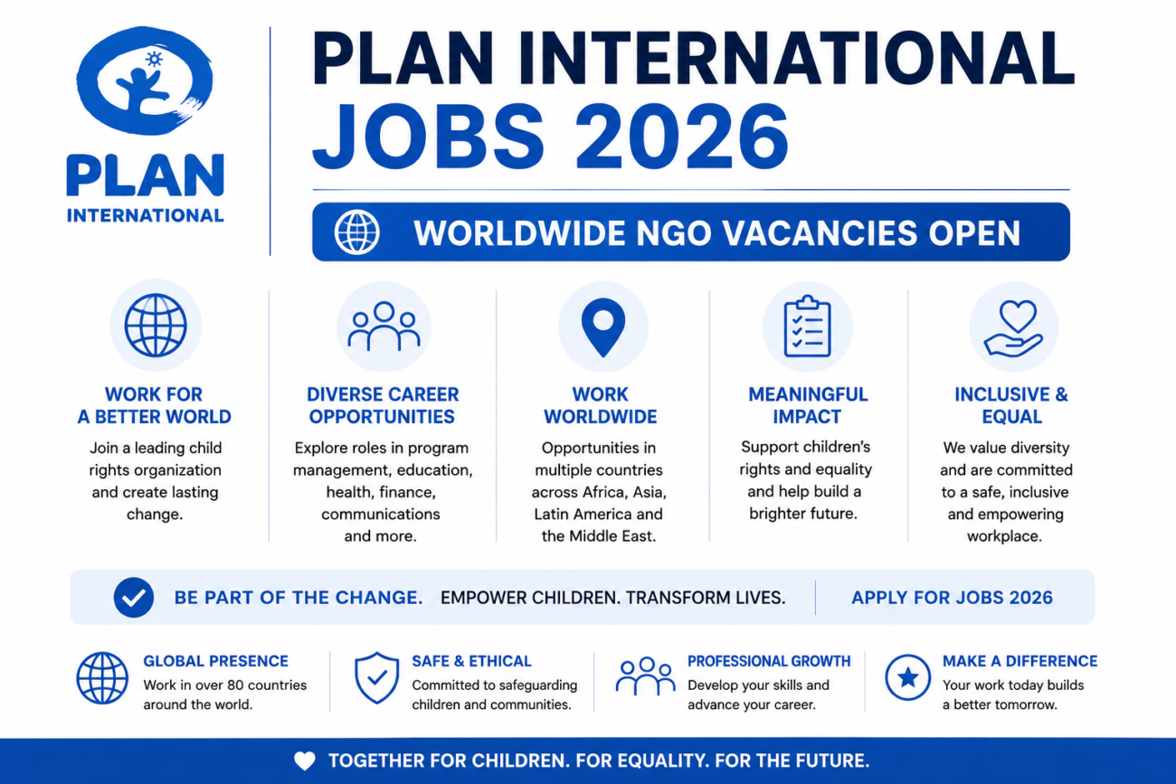 Plan International Jobs 2026 – Worldwide NGO Vacancies Open