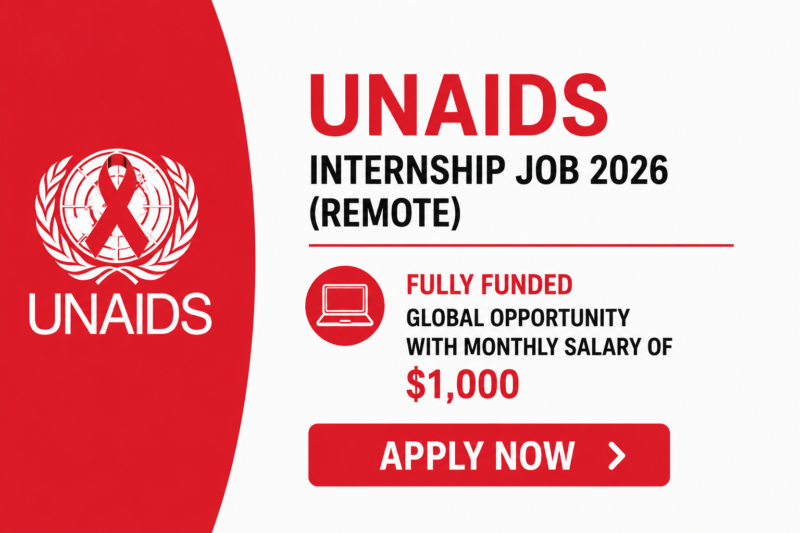 UNAIDS Internship Job 2026 (Remote) – Fully Funded Global Opportunity with Monthly Salary of $1,000