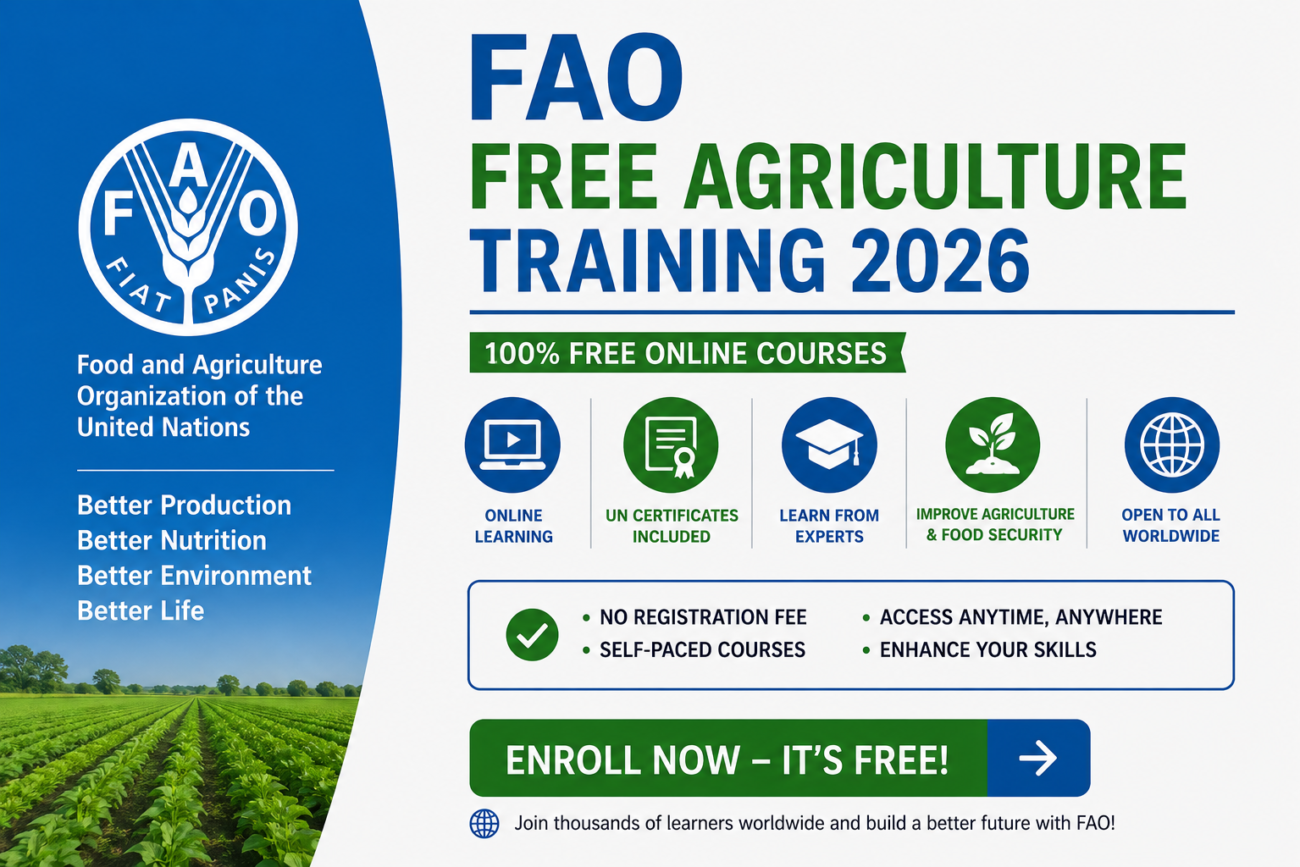 FAO Free Agriculture Training 2026 — UN Certificates Included