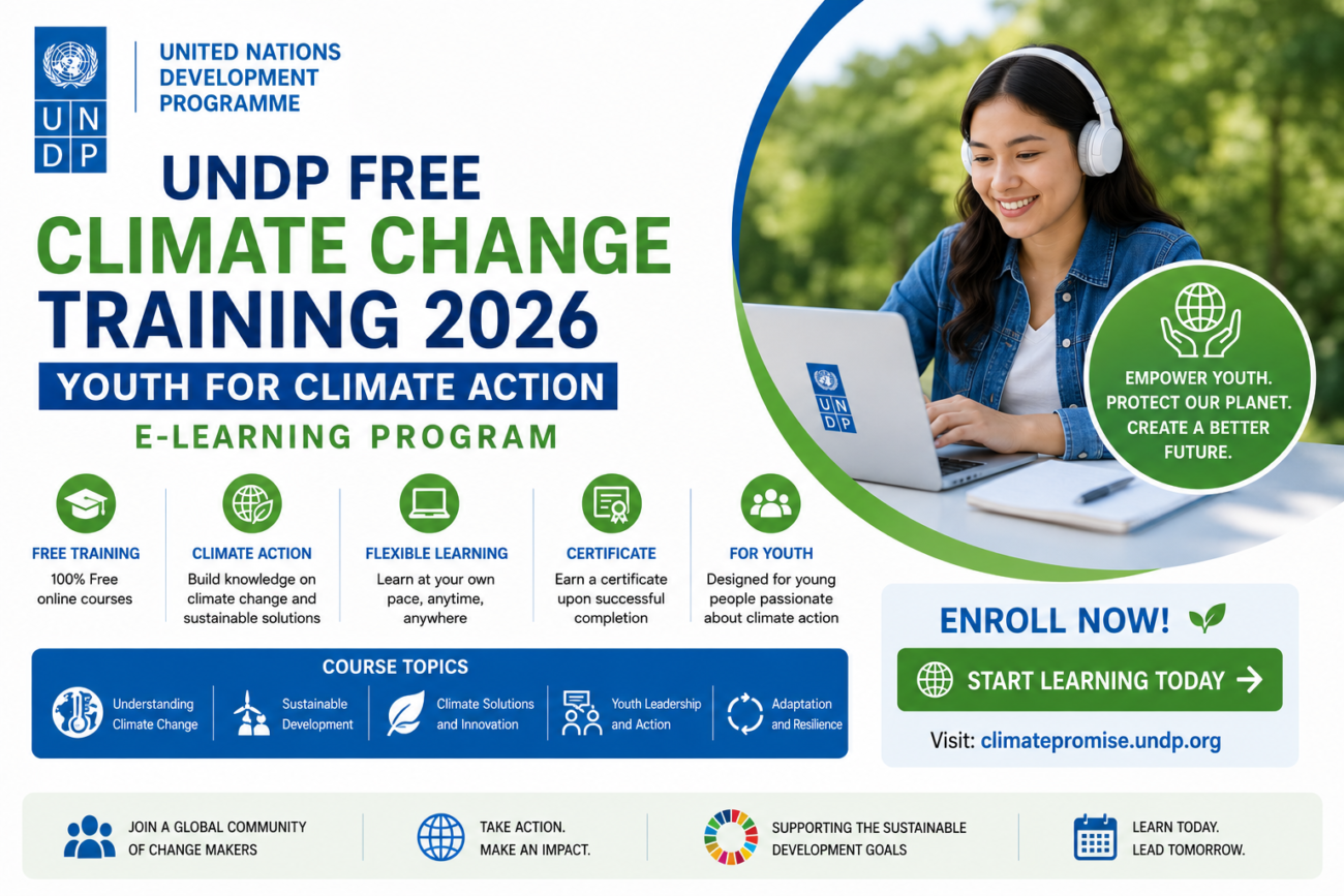 UNDP Free Climate Change Training 2026: Youth for Climate Action E-Learning Program