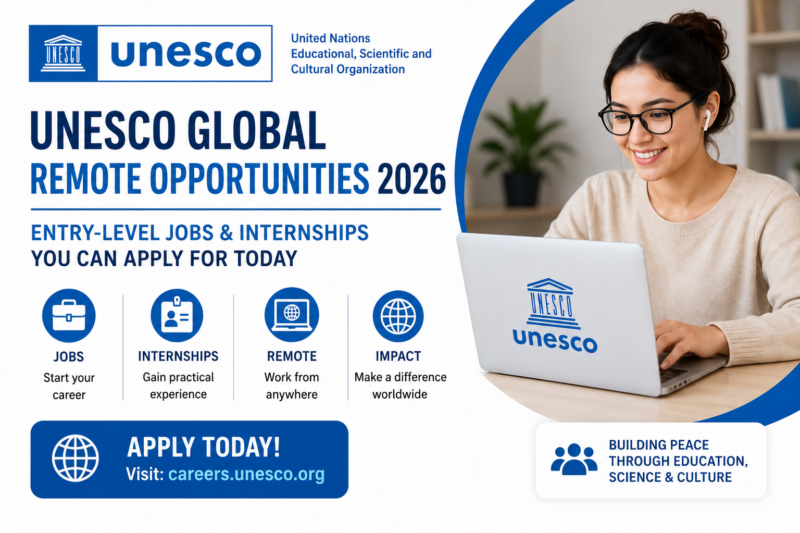 UNESCO Global Remote Opportunities 2026: Entry-Level Jobs and Internships You Can Apply For Today