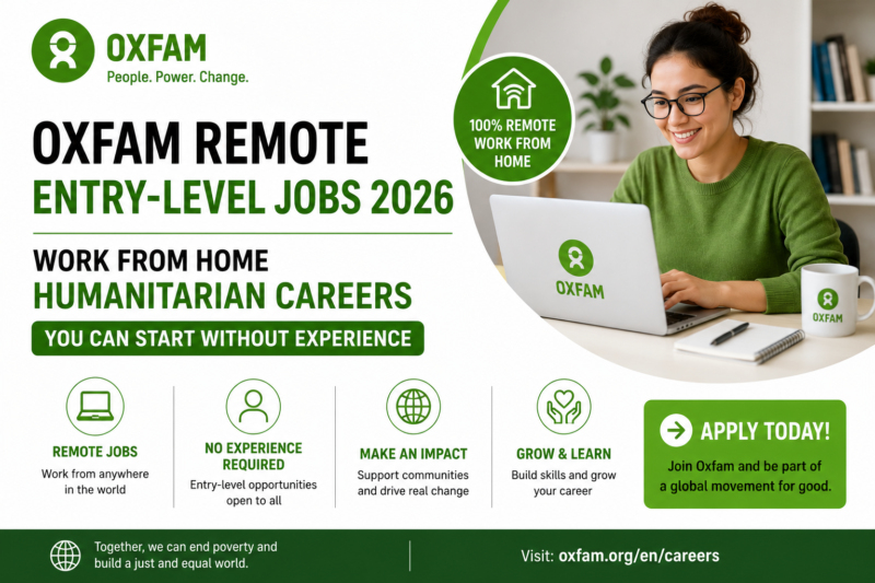 Oxfam Remote Entry-Level Jobs 2026: Work From Home Humanitarian Careers You Can Start Without Experience