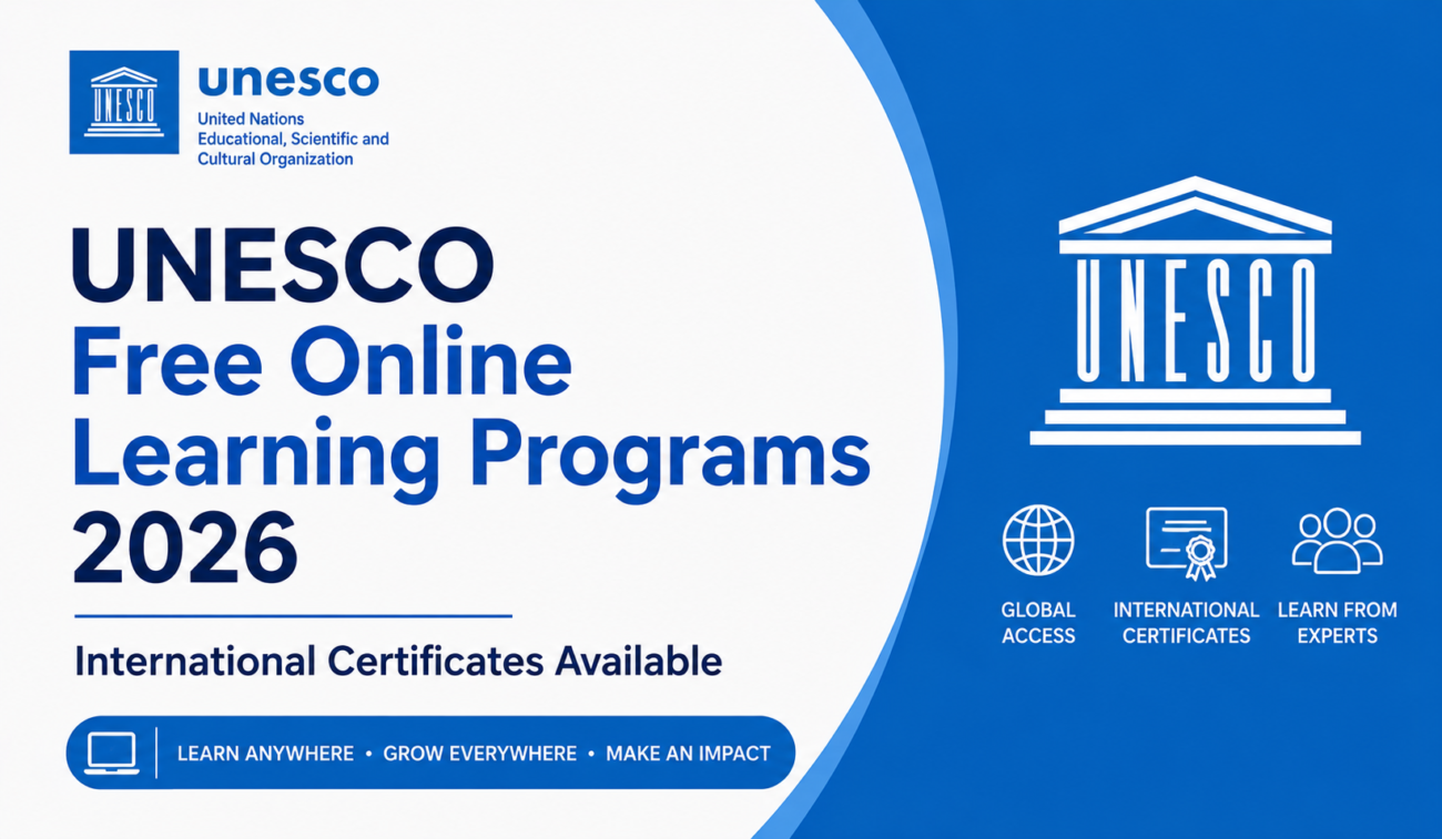UNESCO Free Online Learning Programs 2026 — International Certificates Available