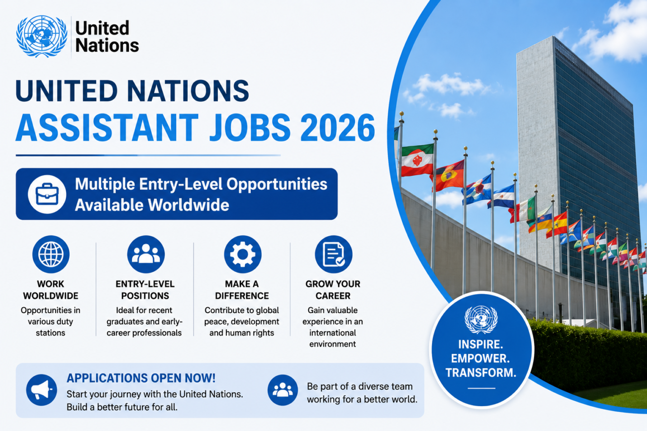 United Nations Assistant Jobs 2026: Multiple Entry-Level Opportunities Available Worldwide