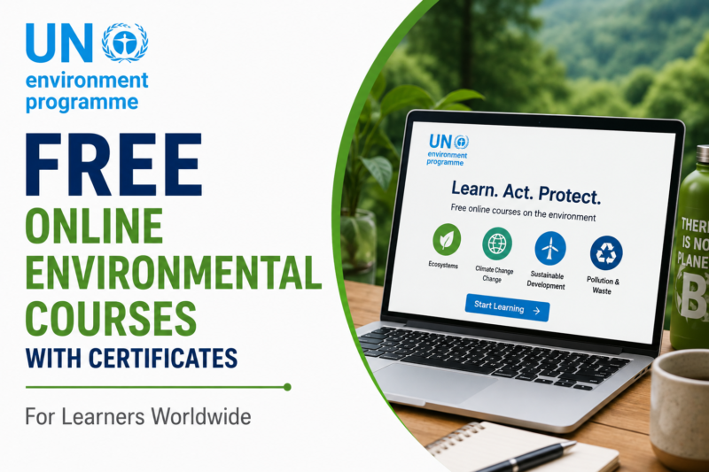 UNEP Offers Free Online Environmental Courses with Certificates for Learners Worldwide