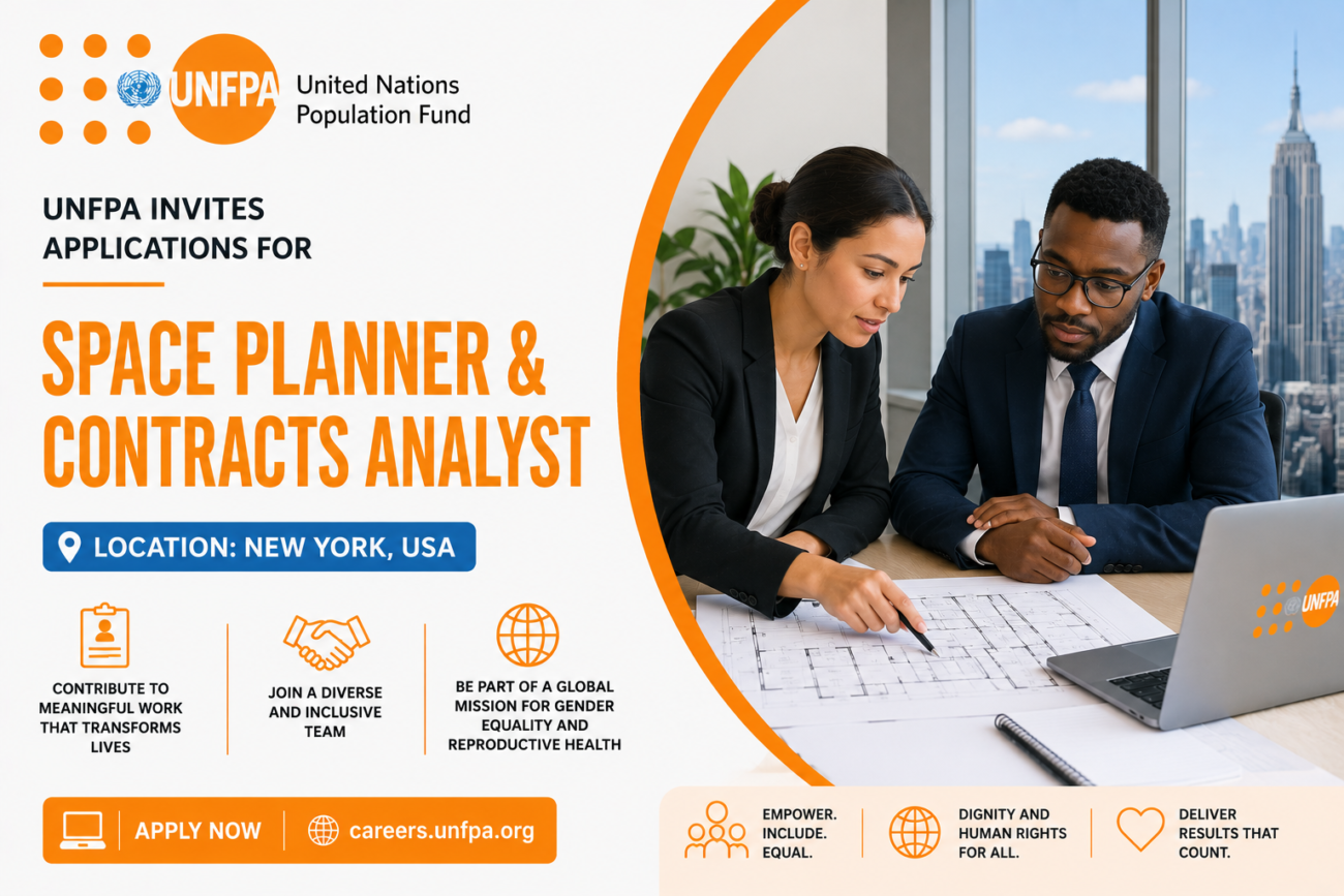 UNFPA Invites Applications for Space Planner & Contracts Analyst Position in New York