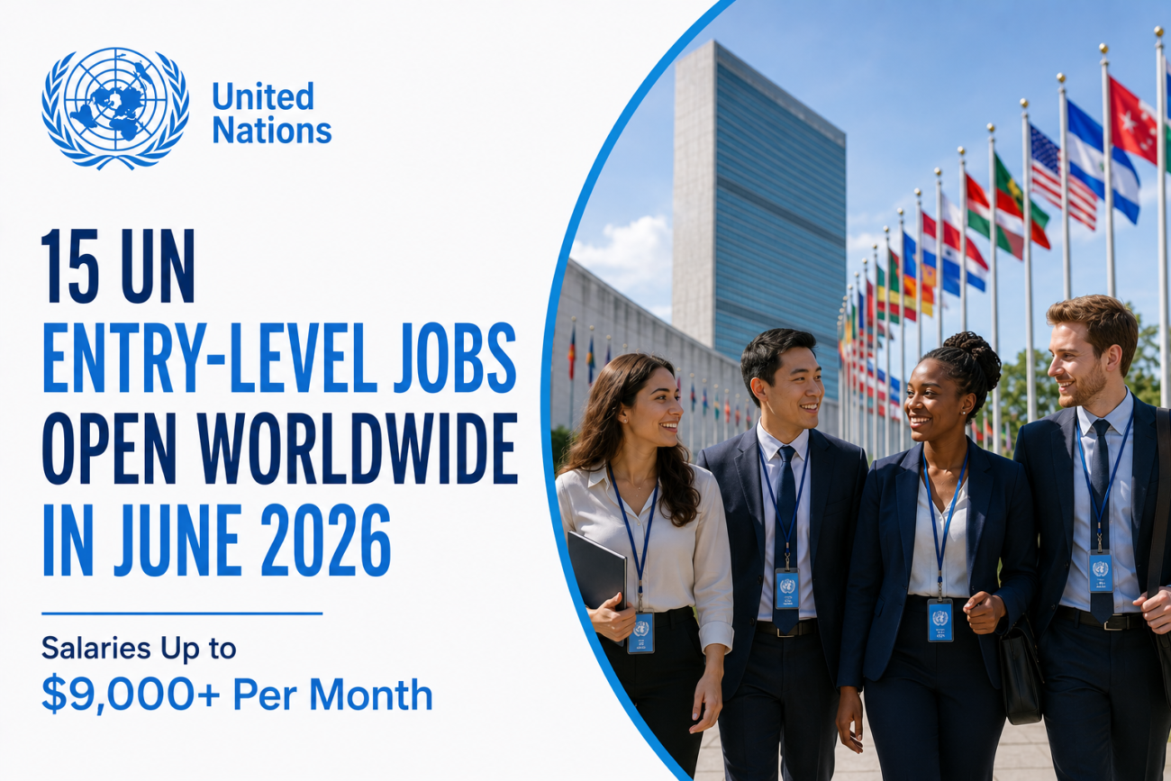 15 UN Entry-Level Jobs Open Worldwide in June 2026 (Salaries Up to $9,000+ Per Month)