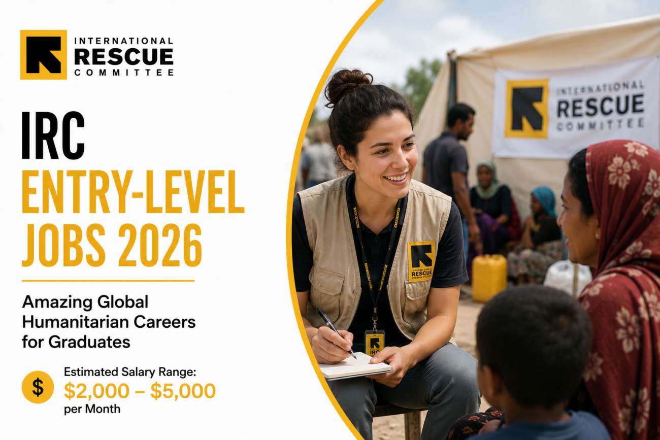 IRC Entry-Level Jobs 2026: Amazing Global Humanitarian Careers for Graduates (Estimated Salary Range: $2,000 – $5,000 per Month)