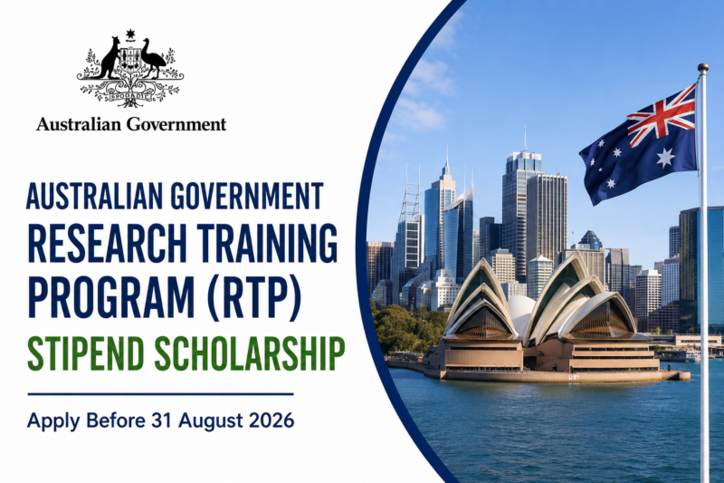 Australian Government Research Training Program (RTP) Stipend Scholarship – Apply Before 31 August 2026