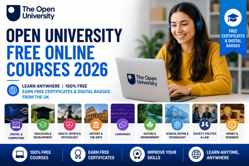 Open University Free Online Courses 2026 | Earn Free Certificates and Digital Badges from the UK