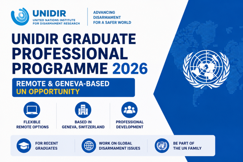 UNIDIR Graduate Professional Programme 2026 — Remote & Geneva-Based UN Opportunity