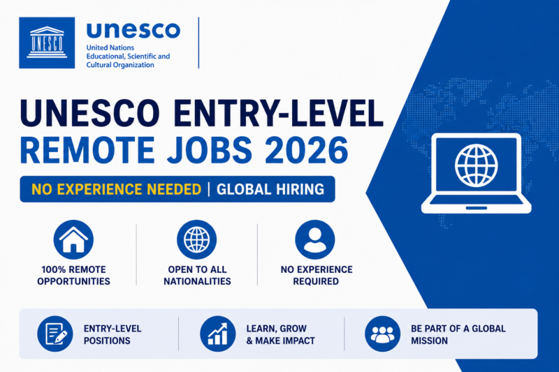 UNESCO Entry-Level Remote Jobs 2026 — No Experience Needed | Global Hiring