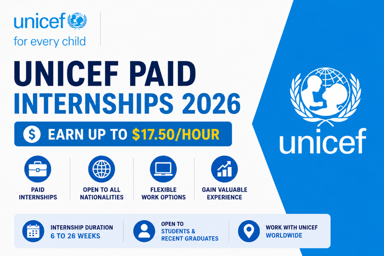 UNICEF Paid Internships 2026 — Earn Up to $17.50/Hour