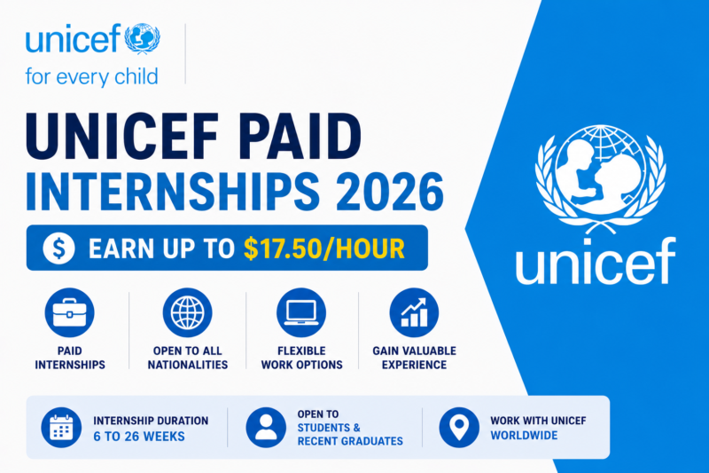 UNICEF Paid Internships 2026 — Earn Up to $17.50/Hour