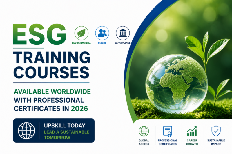 ESG Training Courses Available Worldwide with Professional Certificates in 2026