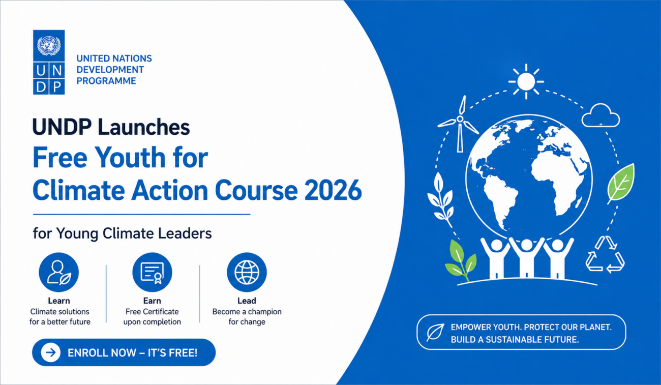 UNDP Launches Free Youth for Climate Action Course 2026 for Young Climate Leaders