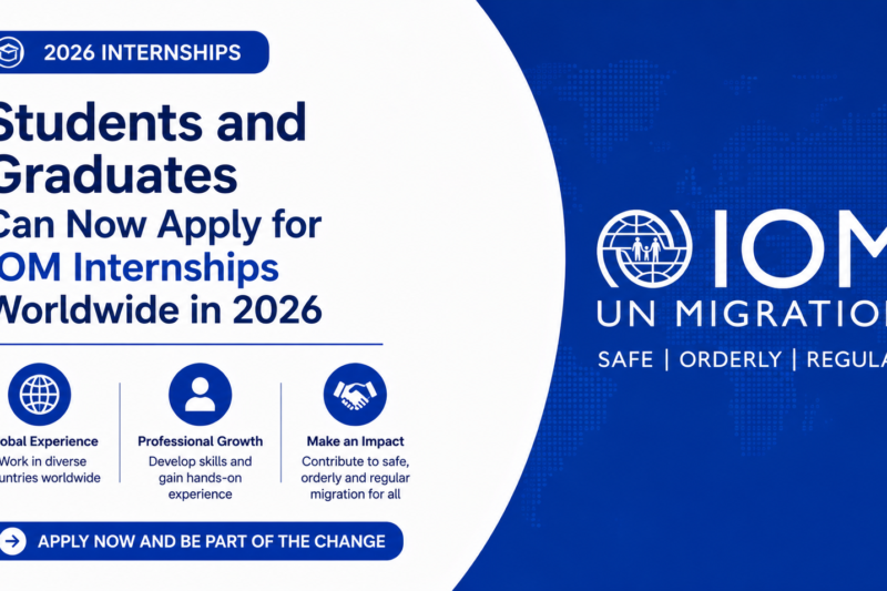Students and Graduates Can Now Apply for IOM Internships Worldwide in 2026