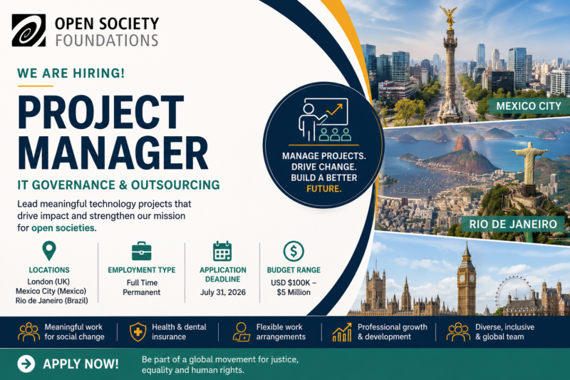 Project Manager Job 2026 – International Opportunity in London, Mexico City or Rio de Janeiro