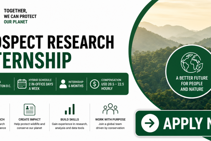 WWF Prospect Research Internship 2026: Paid Conservation Internship in the USA Earning Up to $22.50 Per Hour