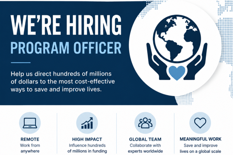 GiveWell Program Officer Jobs 2026: Remote Global Health Career with Salary Up to $220,000 Per Year
