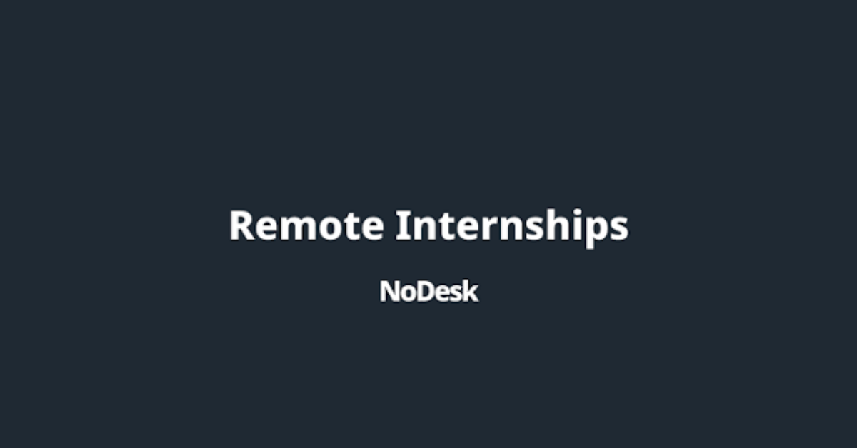 Paid Remote Internships 2026