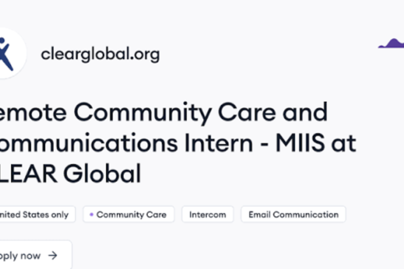 CLEAR Global Community Engagement Intern 2026: Remote Internship for MIIS Students