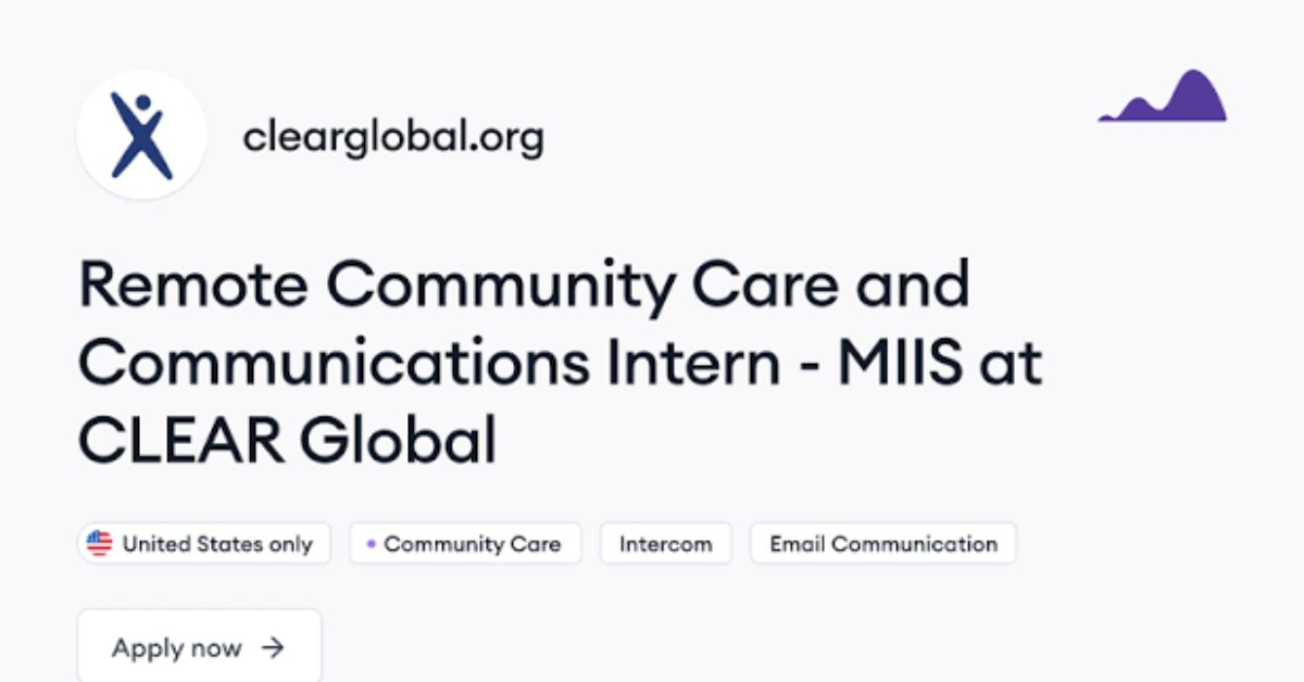 CLEAR Global Community Engagement Intern 2026