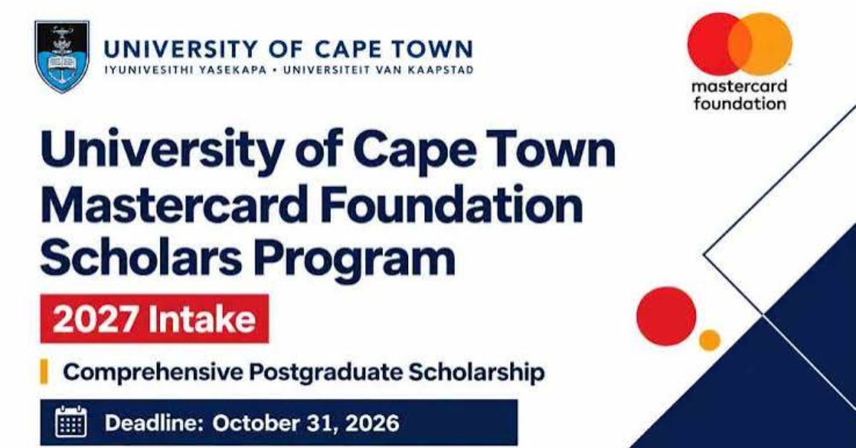 University of Cape Town Mastercard Foundation Scholars Program 2027
