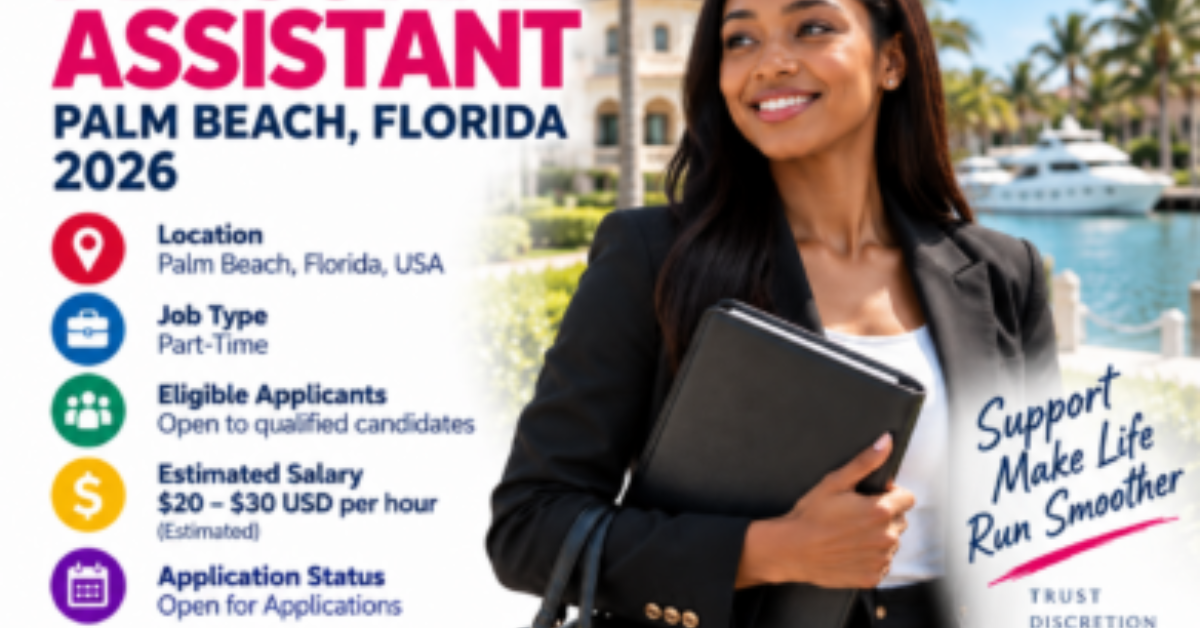Part-Time Personal Assistant Job in Palm Beach, Florida 2026