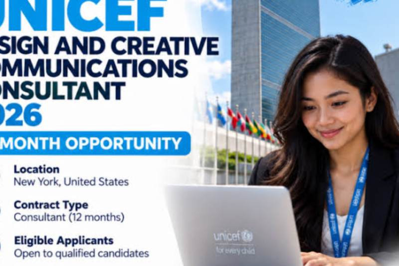 UNICEF Design and Creative Communications Consultant 2026: 12-Month Opportunity in New York