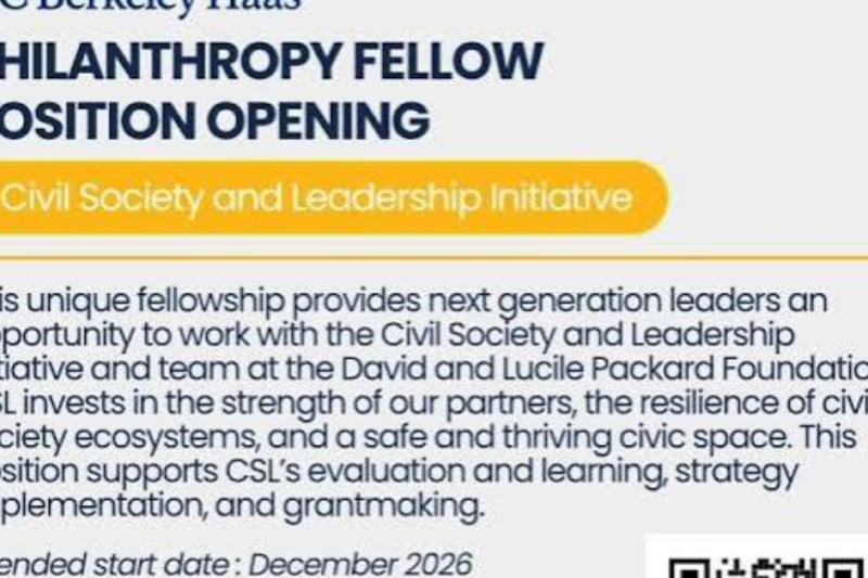 UC Berkeley Philanthropy Fellow 2026: Earn Up to US$90,000 Supporting Global Civil Society
