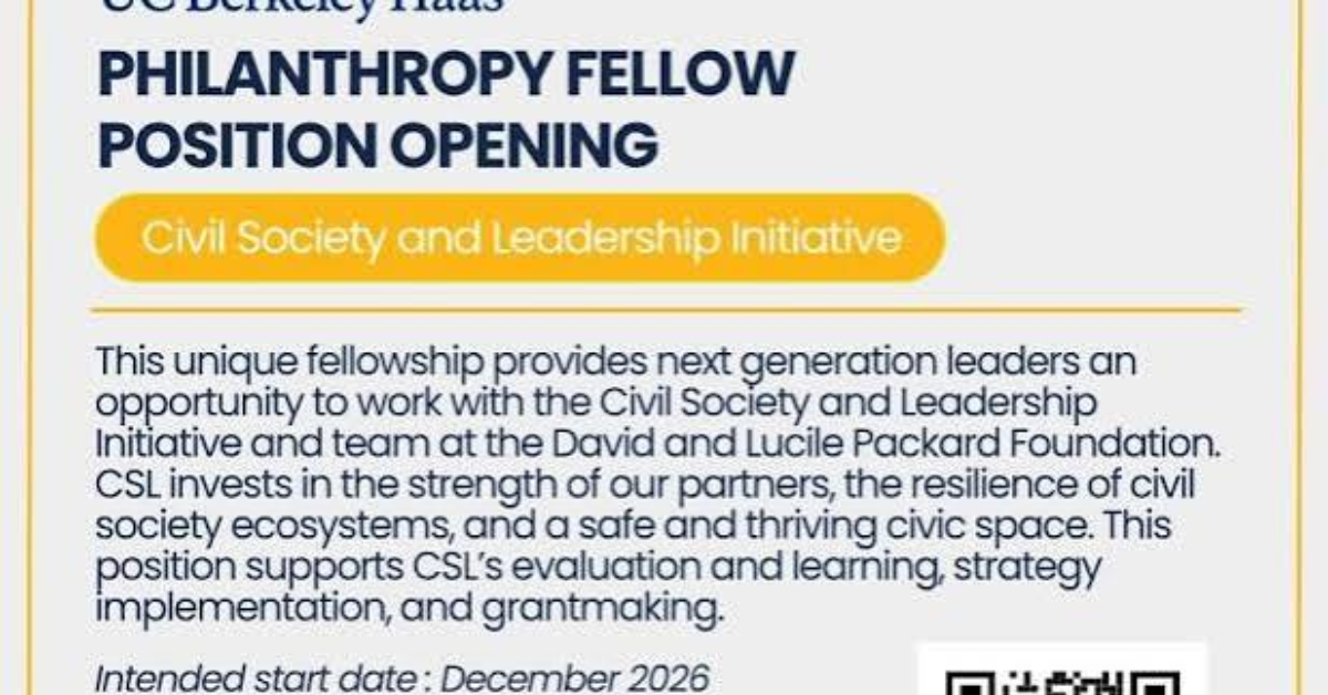 UC Berkeley Philanthropy Fellow 2026