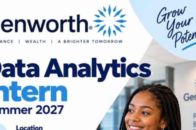 Genworth Data Analytics Intern – Summer 2027, with a stipend of $23–$26 per hour