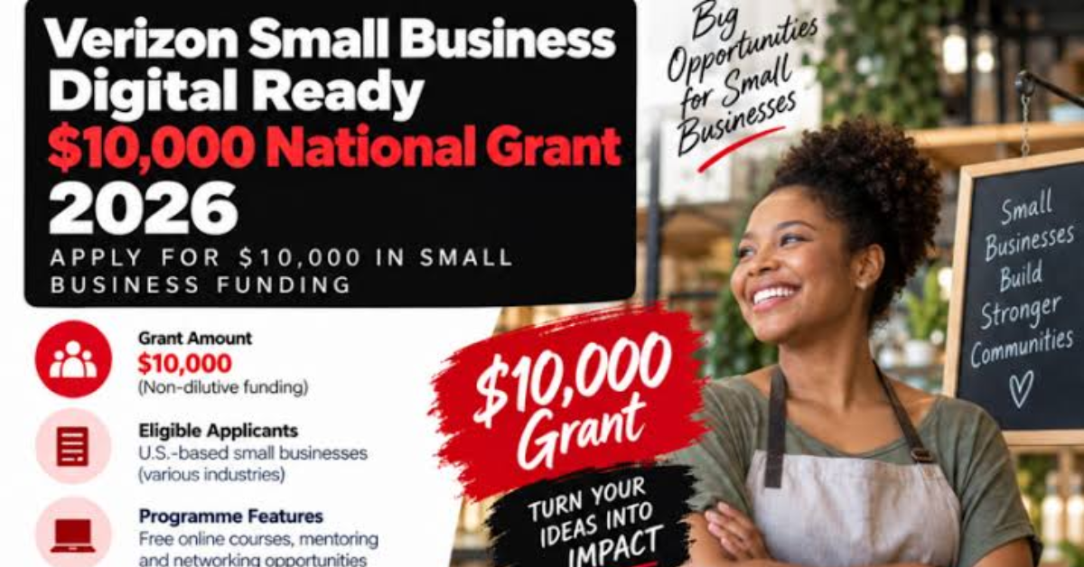 Verizon Small Business Digital Ready $10,000 National Grant 2026