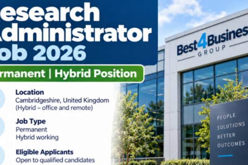 Best4Business Group Research Administrator Job 2026 – Apply for a Permanent Hybrid Position in Cambridgeshire