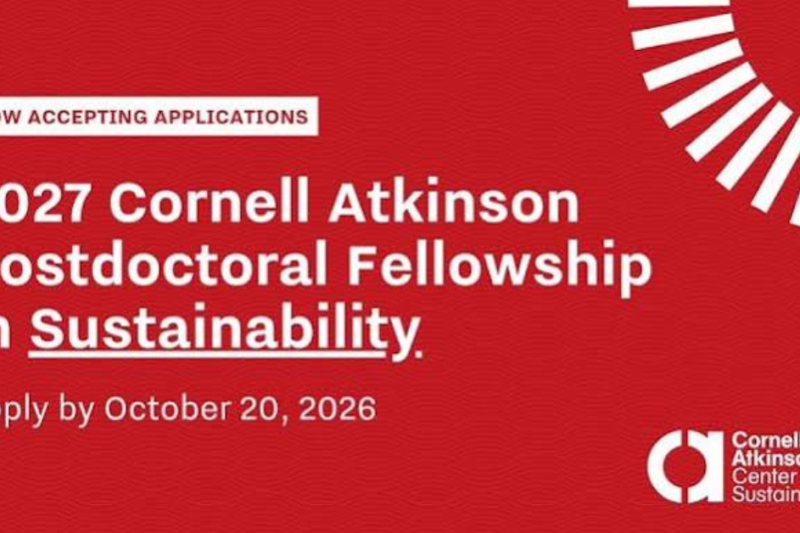 Cornell Atkinson Postdoctoral Fellowship in Sustainability 2027 | Paid