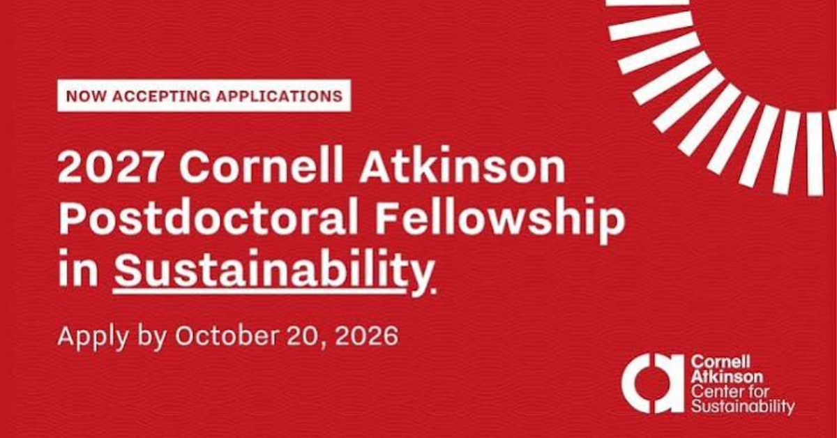 Cornell Atkinson Postdoctoral Fellowship in Sustainability 2027