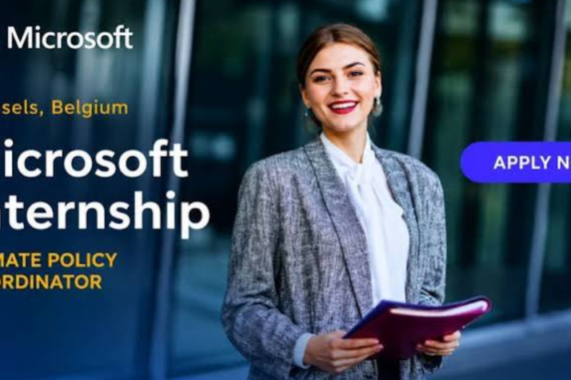 Microsoft Paid Internship 2026 in Brussels: Earn €2,200 Monthly in a 12-Month European Policy Programme