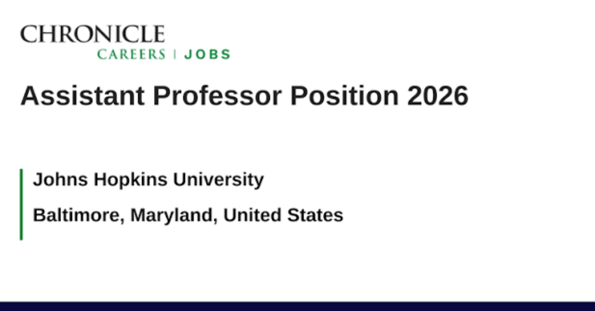 Johns Hopkins University Faculty Recruitment 2026