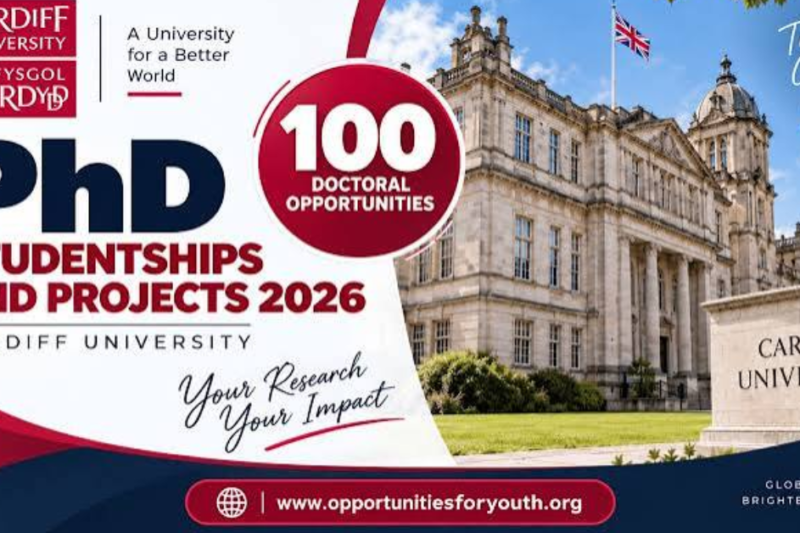 Cardiff University Opens 100 Funded PhD Studentships for 2026/2027 – Opportunities for International Students