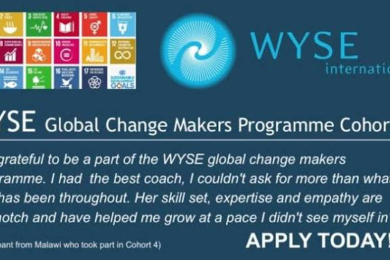 WYSE Global Change Makers Programme 2026/27: Free 9-Month Coaching Opportunity for Young Changemakers