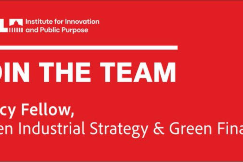 The University College London (UCL) is looking for a Policy Fellow, Green Industrial Strategy & Green Finance 2026: Apply for £56,431–£66,437 Salary