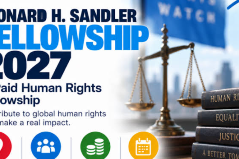 Human Rights Watch Leonard H. Sandler Fellowship 2027: Apply for a Paid Human Rights Fellowship