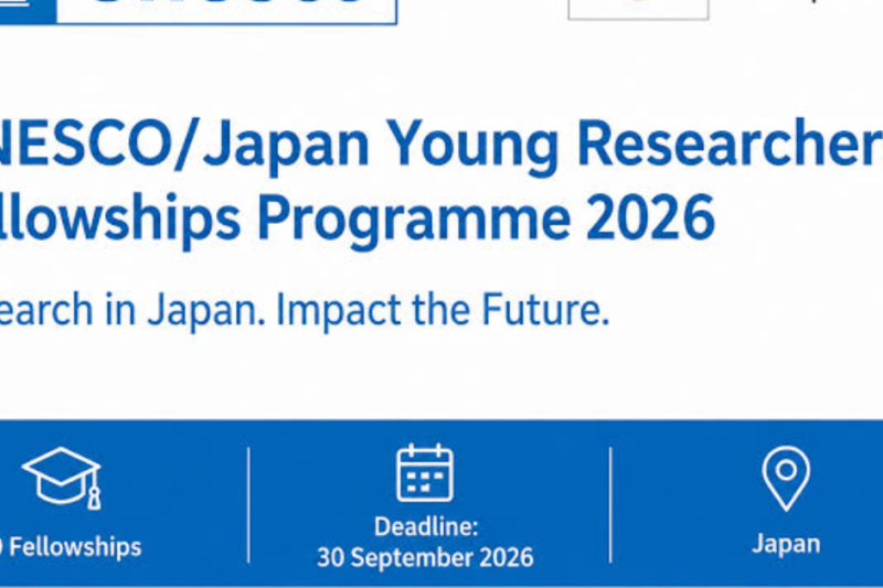 Apply for the UNESCO/Japan Young Researchers’ Fellowships Programme 2026: Fully Funded Research in Japan