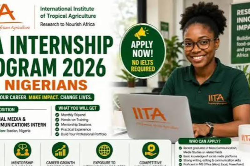 Apply for the International Institute of Tropical Agriculture (IITA) Graduate Internship Program 2026: Apply for the People and Culture Internship in Nigeria