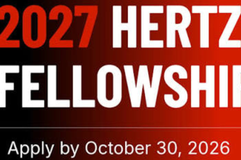 Hertz Fellowship 2027: Graduate Fellowship Applications Open Through October 30